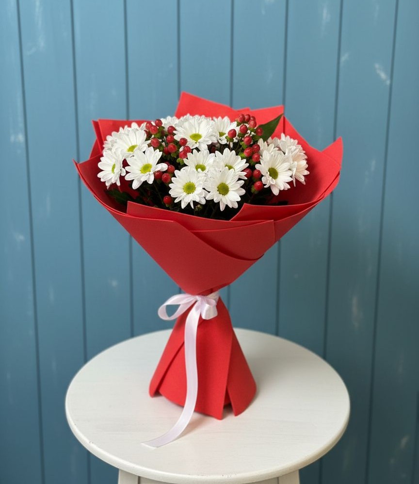 Букет цветов из: Хризантемы в Манжерок