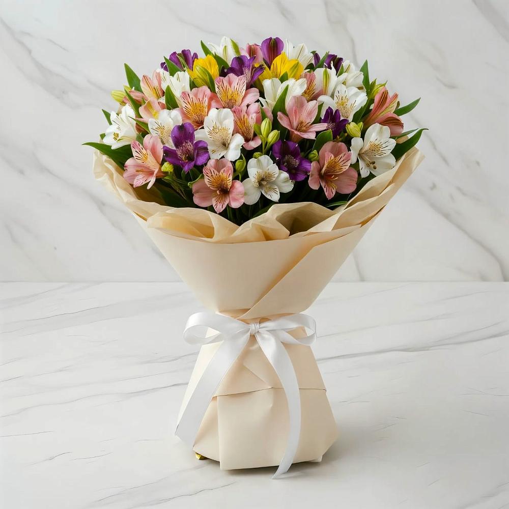 Букет цветов из: Альстромерии в Манжерок