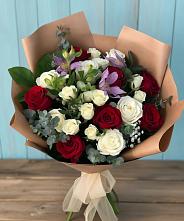 Букет цветов из:  Розы и Альстромерии #REPLACE_PRED# Манжерок