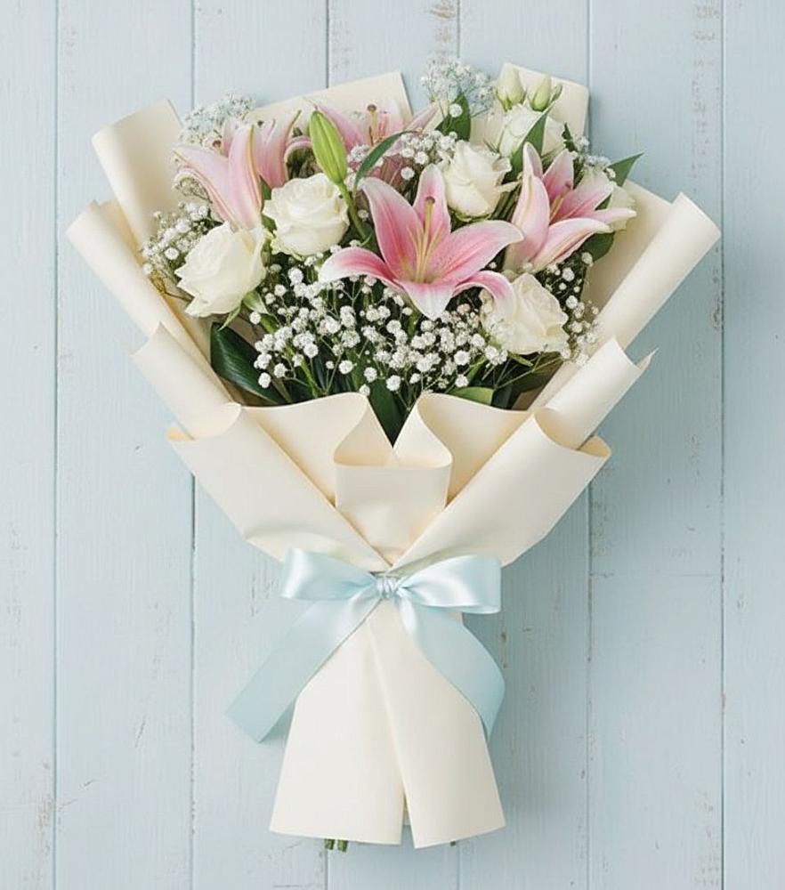 Букет цветов из: Лилии в Манжерок