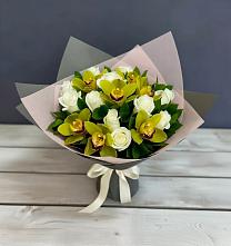 Букет цветов из:  Орхидеи и Розы в Манжерок