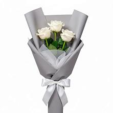 Букет 3 белые розы #REPLACE_PRED# Манжерок