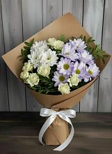 Букет цветов из:  Хризантемы и Розы #REPLACE_PRED# Манжерок