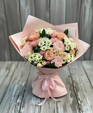 Букет цветов из:  Гвоздики, Розы и Хризантемы в Манжерок
