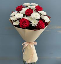 Букет цветов из:  Розы и Хризантемы в Манжерок