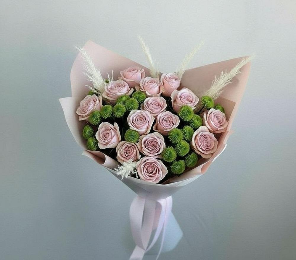 Букет цветов из: Розы и Хризантемы в Манжерок