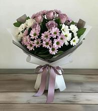 Букет цветов из:  Хризантемы и Розы в Манжерок