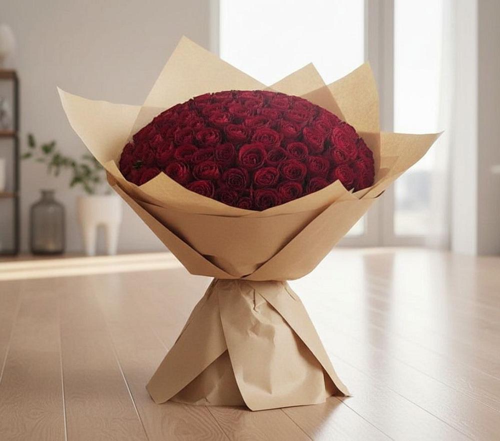 Букет 101 Красная роза в Манжерок