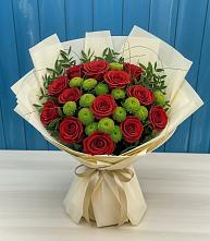 Букет цветов из:  Розы и Хризантемы в Манжерок