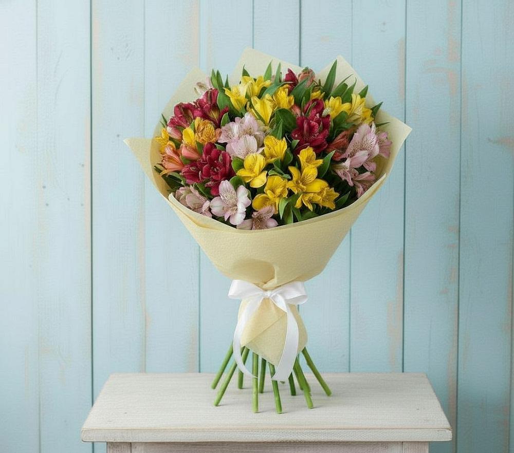 Букет цветов из: Альстромерии в Манжерок