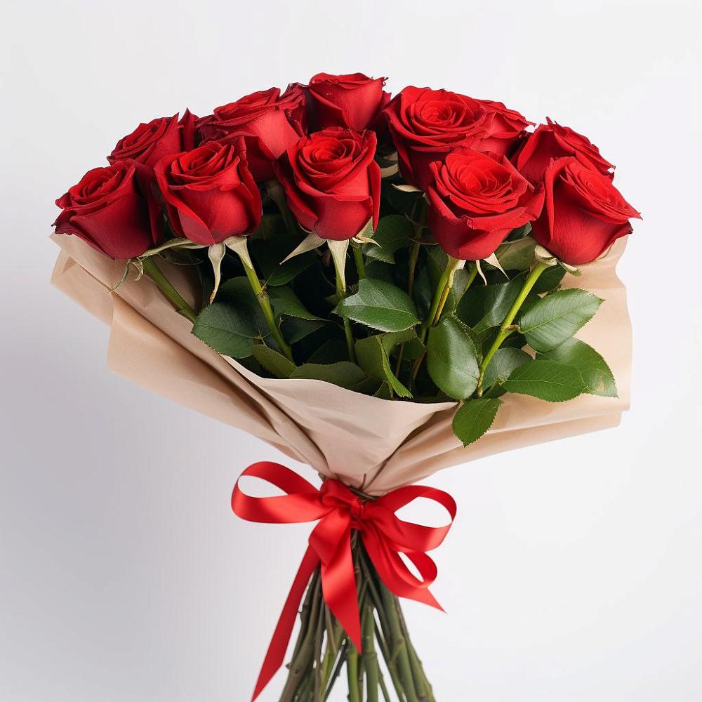 Букет 11 Красных роз Эдлесс Лав в Манжерок