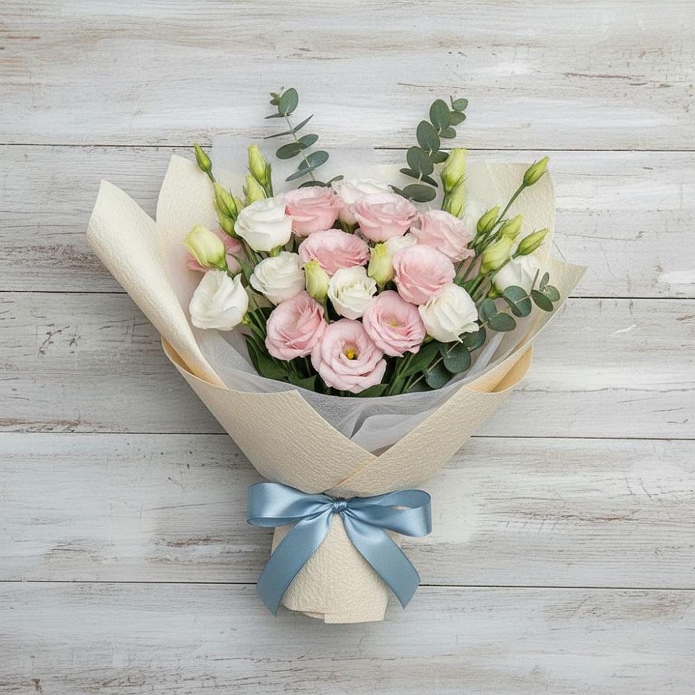 Букет цветов из: Лизиантусы в Манжерок